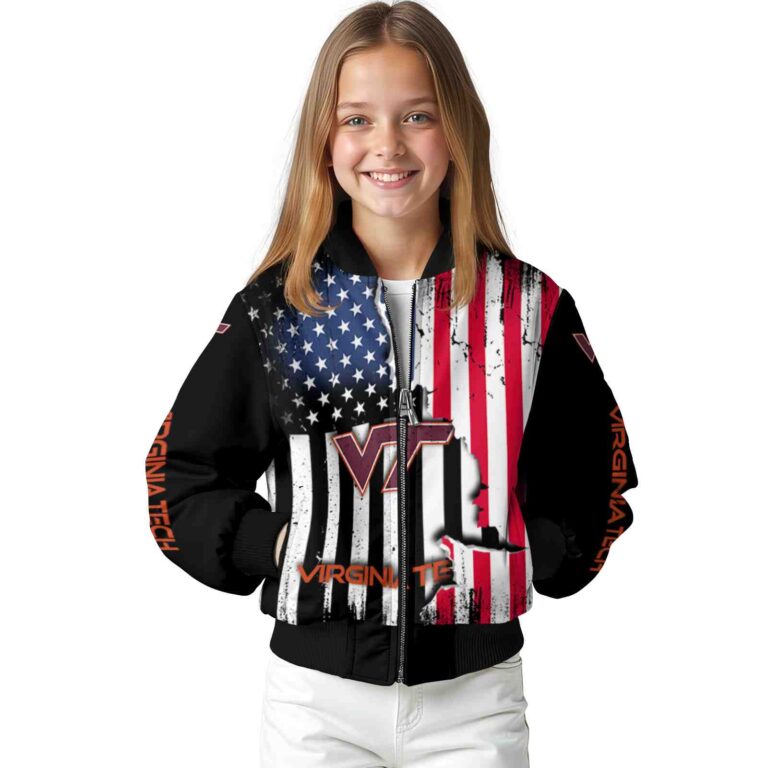 virginia tech hokies patriotic theme black jacket top rated jacketwow
