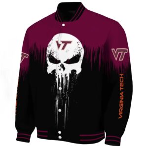 virginia tech hokies punisher skull maroon black white jacket best selling jacketwow