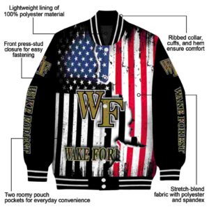 wake forest demon deacons patriotic theme black jacket new arrival jacketwow