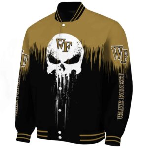 wake forest demon deacons punisher skull gold black white jacket best selling jacketwow