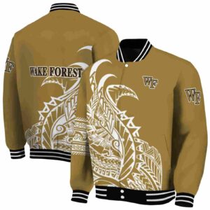 wake forest demon deacons tribal art gold white black jacket fashion forward jacketwow