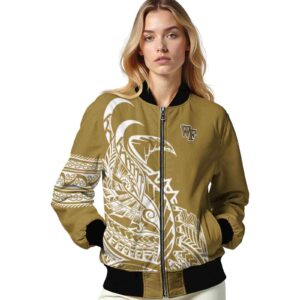 wake forest demon deacons tribal art gold white black jacket latest model jacketwow