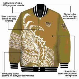 wake forest demon deacons tribal art gold white black jacket new arrival jacketwow