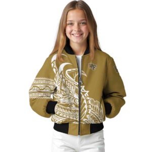 wake forest demon deacons tribal art gold white black jacket top rated jacketwow