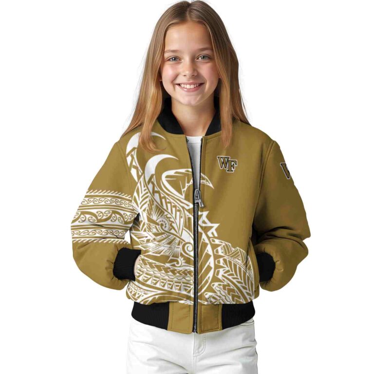 wake forest demon deacons tribal art gold white black jacket top rated jacketwow