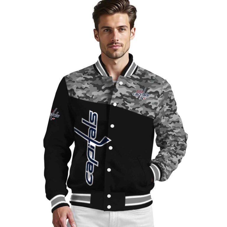 washington capitals camo patchwork black jacket high quality jacketwow