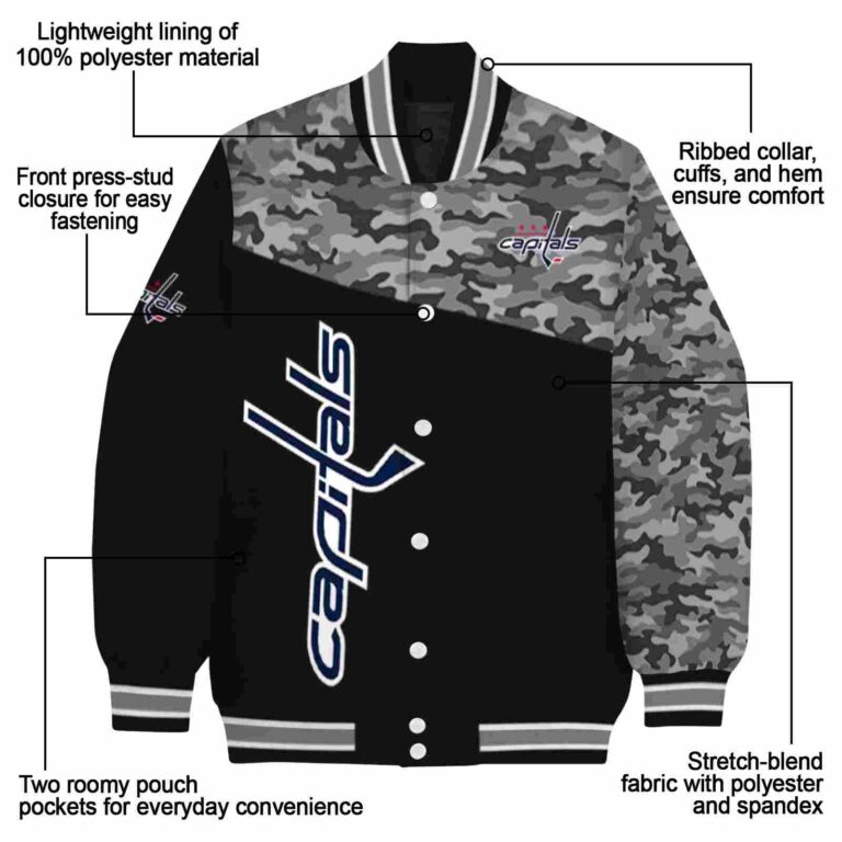 washington capitals camo patchwork black jacket new arrival jacketwow