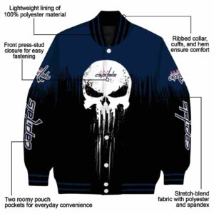 washington capitals punisher skull blue black white jacket new arrival jacketwow