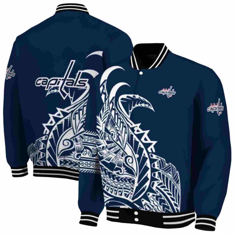 washington capitals tribal art blue white black jacket fashion forward jacketwow