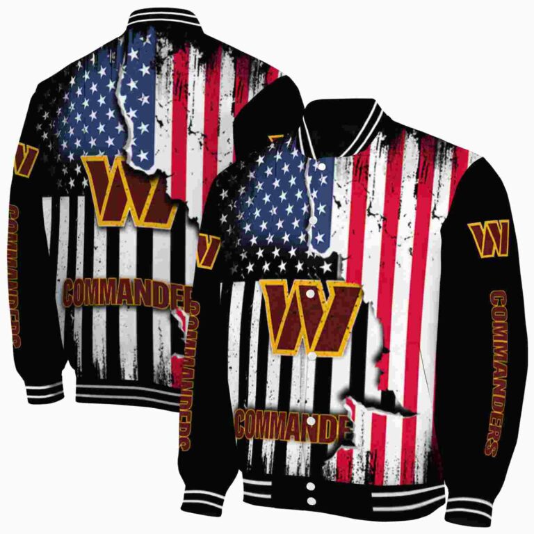 washington commanders patriotic theme black jacket fashion forward jacketwow