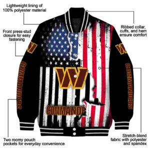 washington commanders patriotic theme black jacket new arrival jacketwow