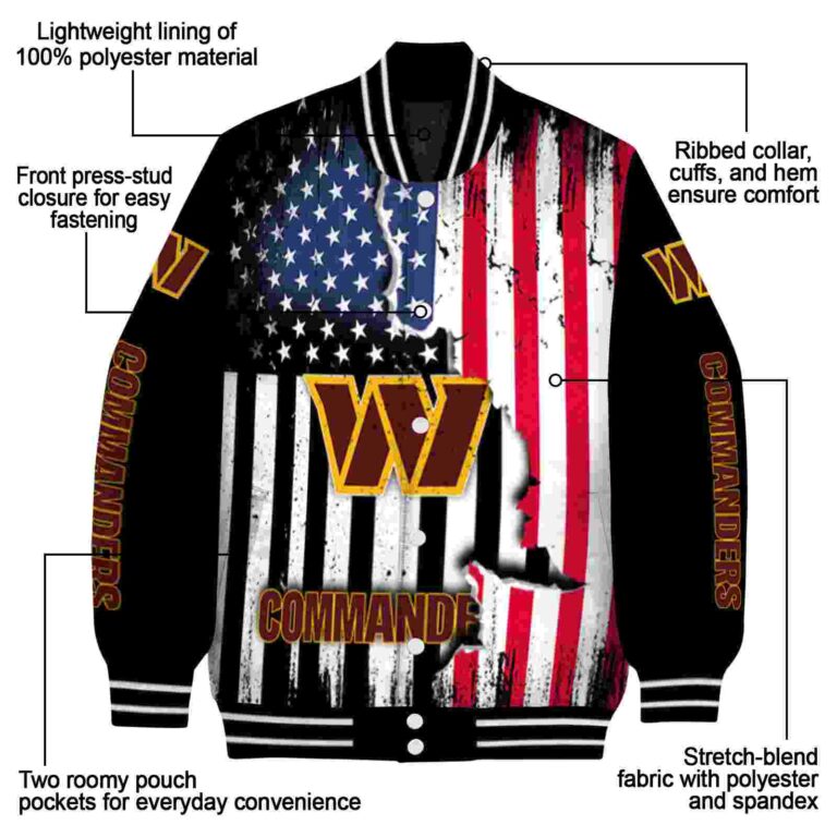 washington commanders patriotic theme black jacket new arrival jacketwow
