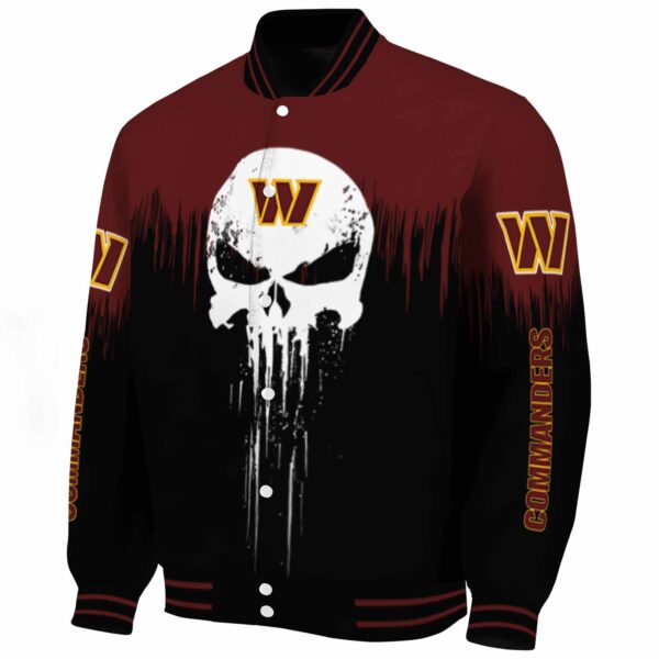 washington commanders punisher skull burgundy black white jacket best selling jacketwow