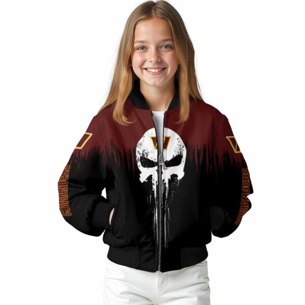 washington commanders punisher skull burgundy black white jacket top rated jacketwow