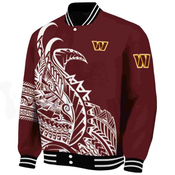 washington commanders tribal art burgundy white black jacket best selling jacketwow