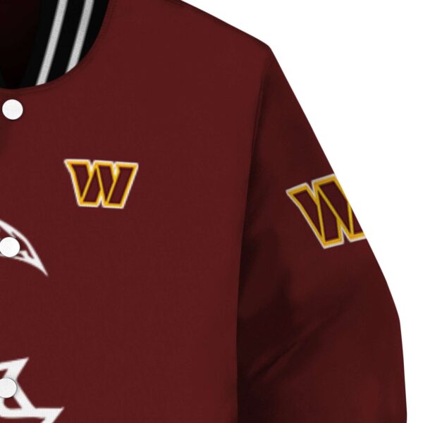 washington commanders tribal art burgundy white black jacket premium grade jacketwow