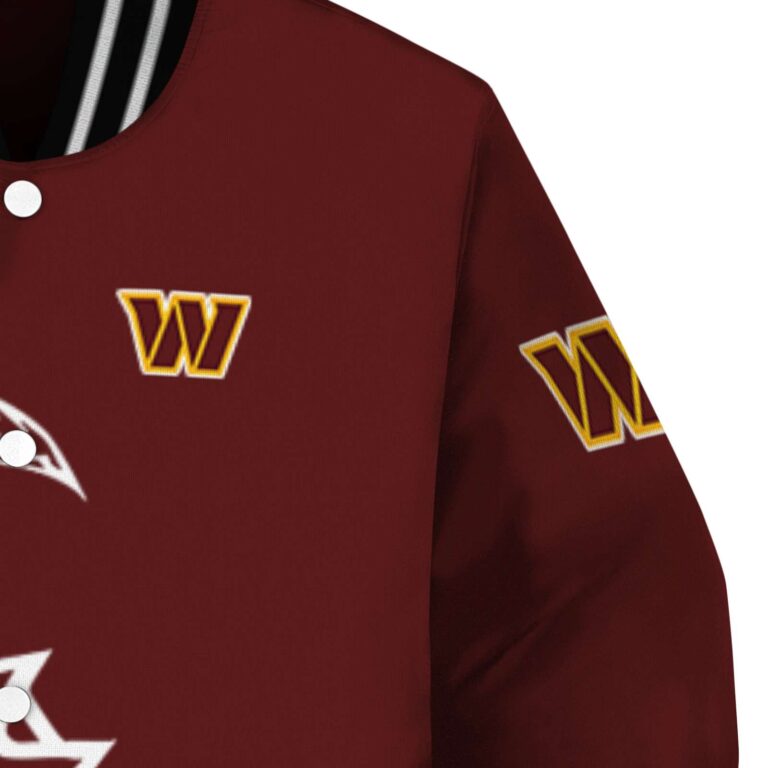 washington commanders tribal art burgundy white black jacket premium grade jacketwow