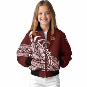 washington commanders tribal art burgundy white black jacket top rated jacketwow