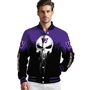 washington huskies punisher skull purple black white jacket high quality jacketwow