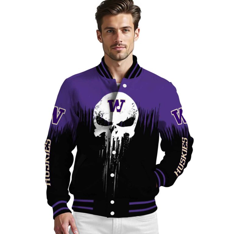 washington huskies punisher skull purple black white jacket high quality jacketwow