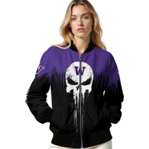 washington huskies punisher skull purple black white jacket latest model jacketwow