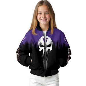 washington huskies punisher skull purple black white jacket top rated jacketwow