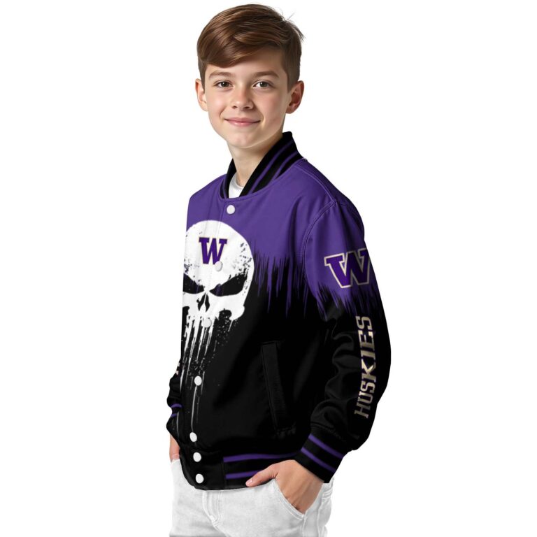 washington huskies punisher skull purple black white jacket trendy jacketwow