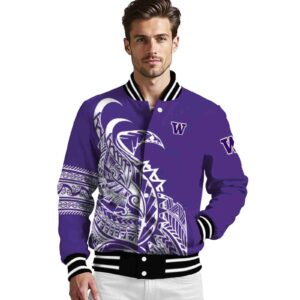 washington huskies tribal art purple white black jacket high quality jacketwow