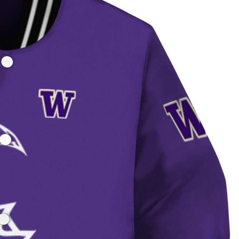 washington huskies tribal art purple white black jacket premium grade jacketwow