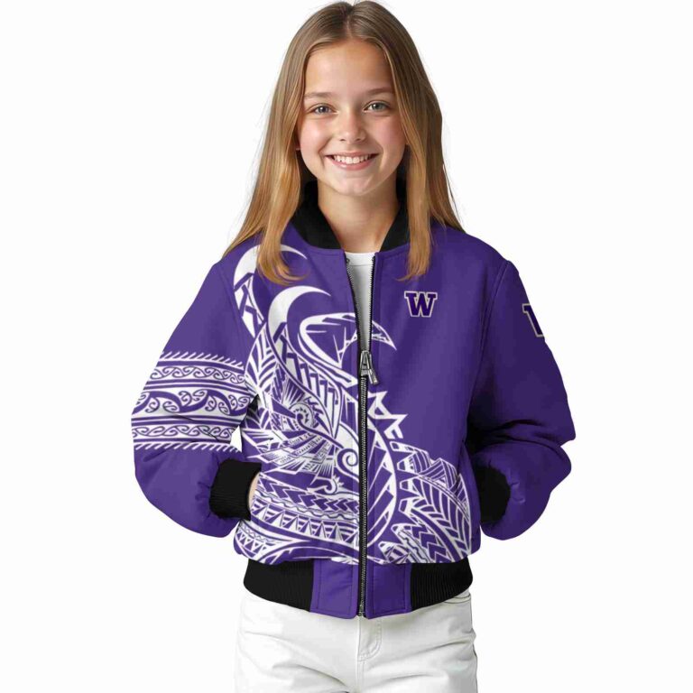 washington huskies tribal art purple white black jacket top rated jacketwow