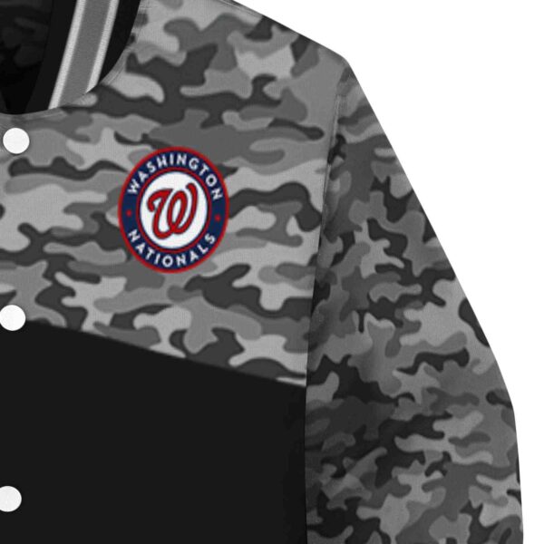 washington nationals camo patchwork black jacket premium grade jacketwow