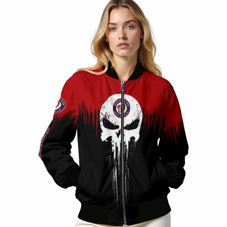 washington nationals punisher skull red black white jacket latest model jacketwow