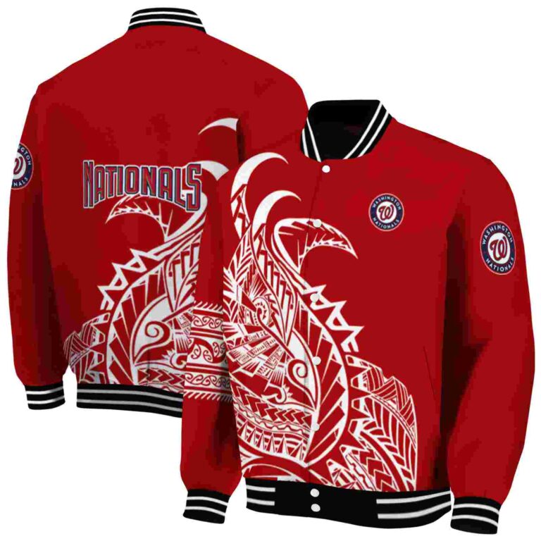 washington nationals tribal art red white black jacket fashion forward jacketwow