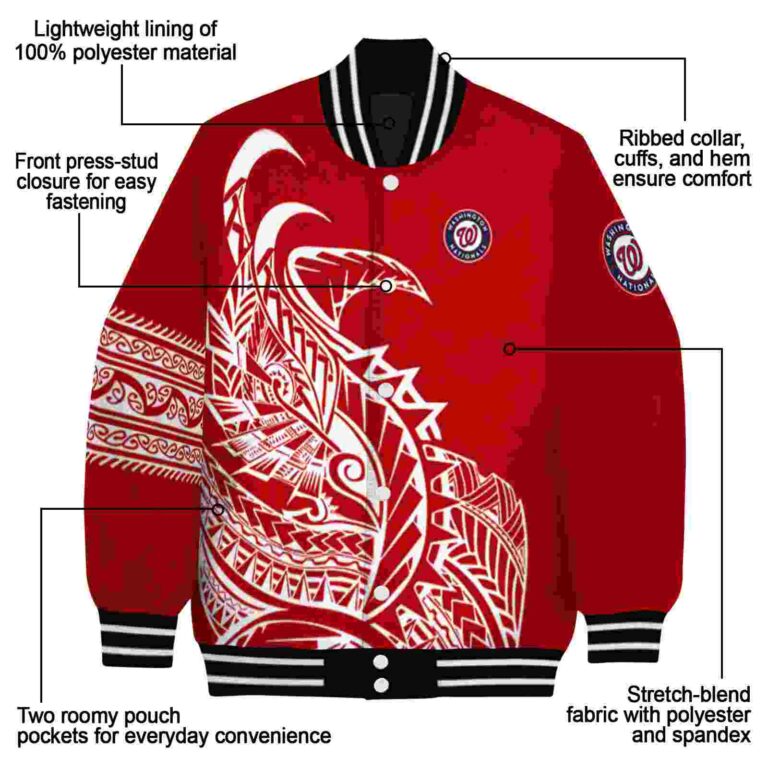 washington nationals tribal art red white black jacket new arrival jacketwow