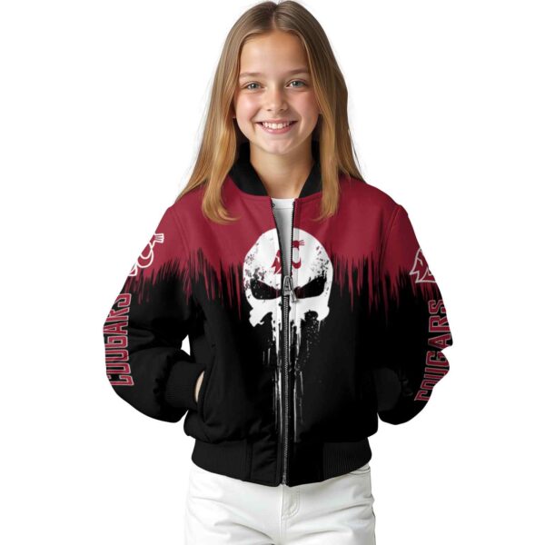 washington state cougars punisher skull crimson black white jacket top rated jacketwow