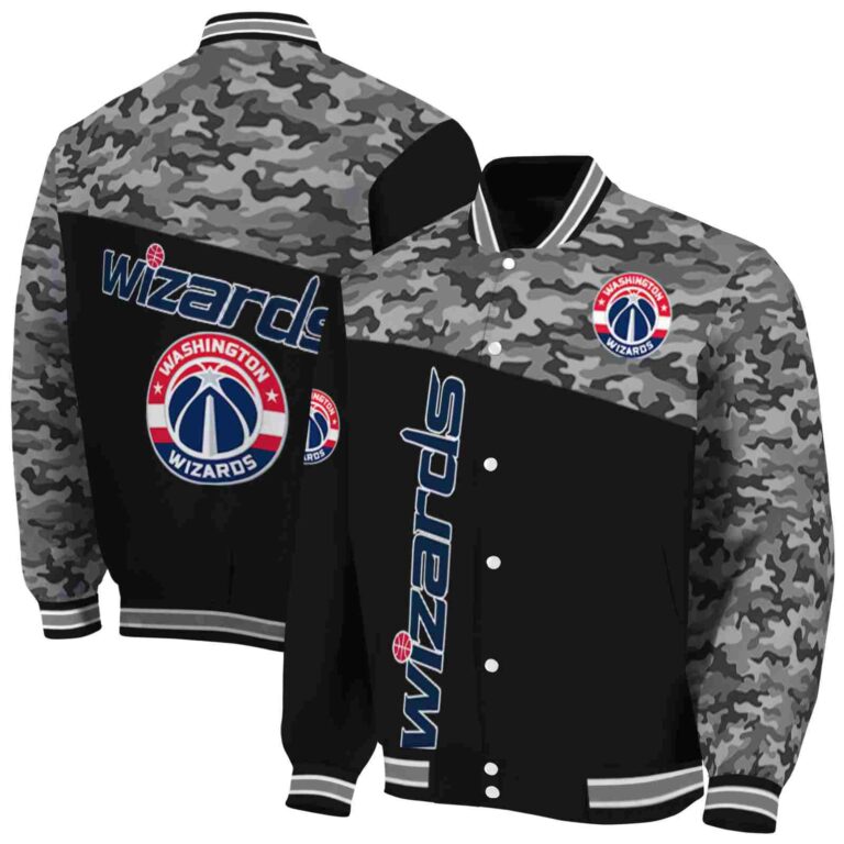 washington wizards camo patchwork black jacket fashion forward jacketwow