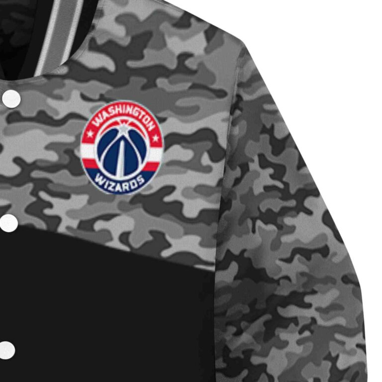 washington wizards camo patchwork black jacket premium grade jacketwow