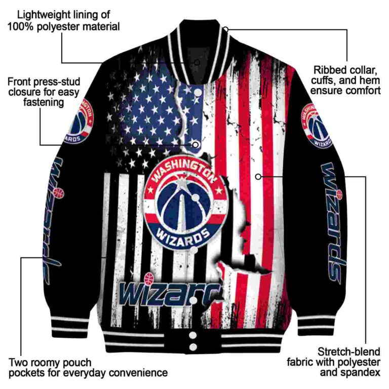 washington wizards patriotic theme black jacket new arrival jacketwow