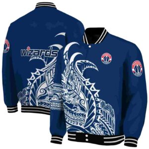 washington wizards tribal art blue white black jacket fashion forward jacketwow