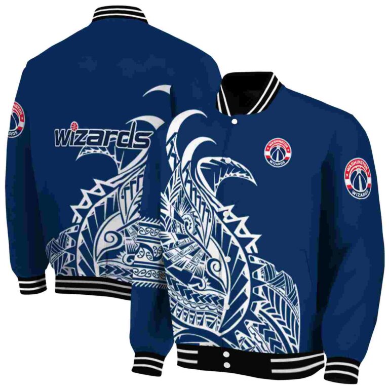 washington wizards tribal art blue white black jacket fashion forward jacketwow