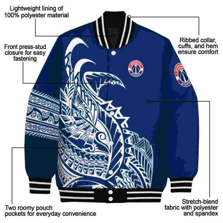 washington wizards tribal art blue white black jacket new arrival jacketwow