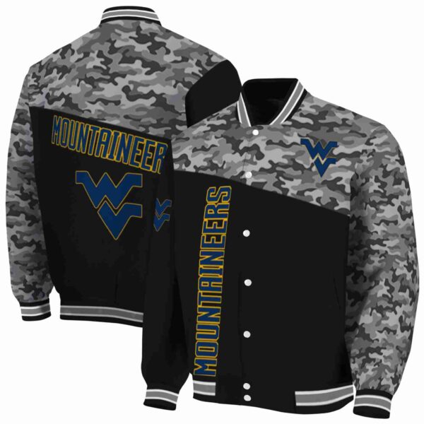 west virginia mountaineers camo patchwork black jacket fashion forward jacketwow