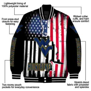 west virginia mountaineers patriotic theme black jacket new arrival jacketwow