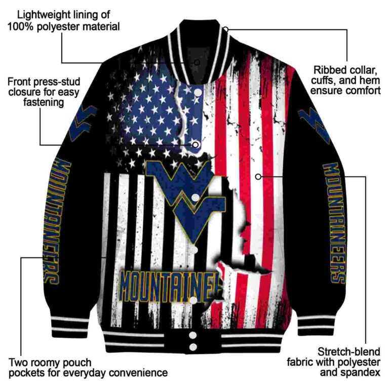 west virginia mountaineers patriotic theme black jacket new arrival jacketwow