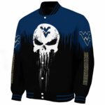 west virginia mountaineers punisher skull blue black white jacket best selling jacketwow