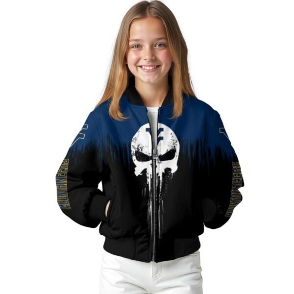 west virginia mountaineers punisher skull blue black white jacket top rated jacketwow