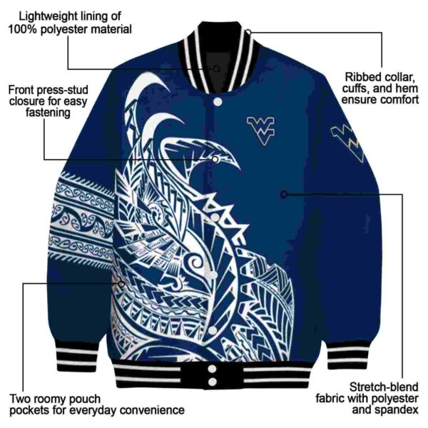 west virginia mountaineers tribal art blue white black jacket new arrival jacketwow