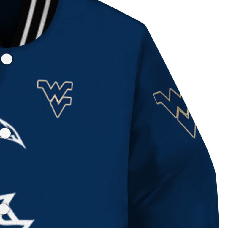 west virginia mountaineers tribal art blue white black jacket premium grade jacketwow