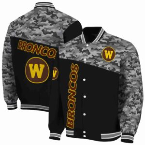 western michigan broncos camo patchwork black jacket fashion forward jacketwow