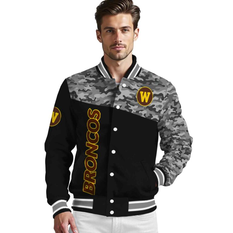 western michigan broncos camo patchwork black jacket high quality jacketwow